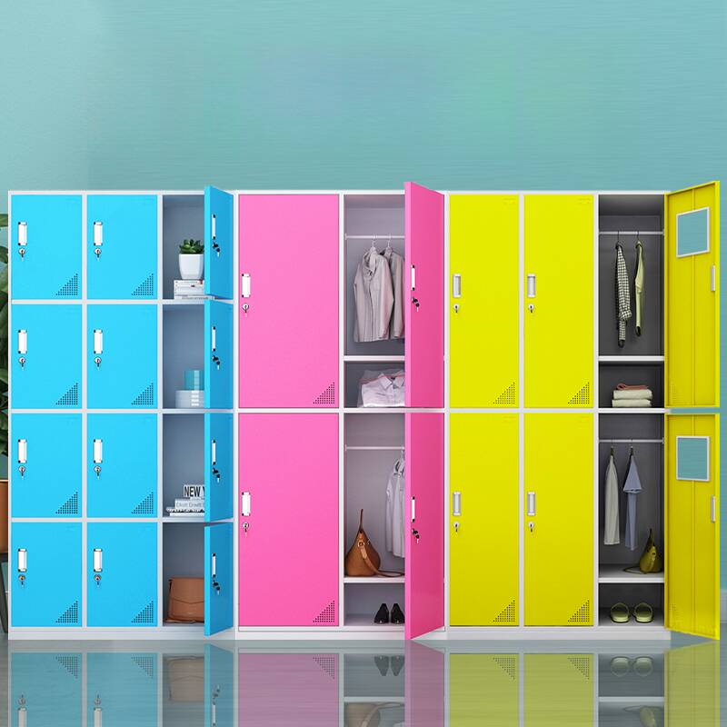 Steel 2-layer Employee Lockers with Shoe Storage, 6 Compartments, 3-Wide, and Locker Base
