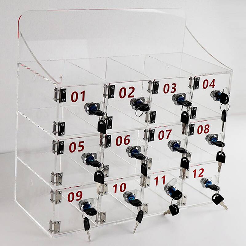 5-tier/3-tier/2-tier Clear Polymethyl Methacrylate (pmma) Installation Required Cell Phone Lockers with Key Lock and Clear Doors, Partial Assembly