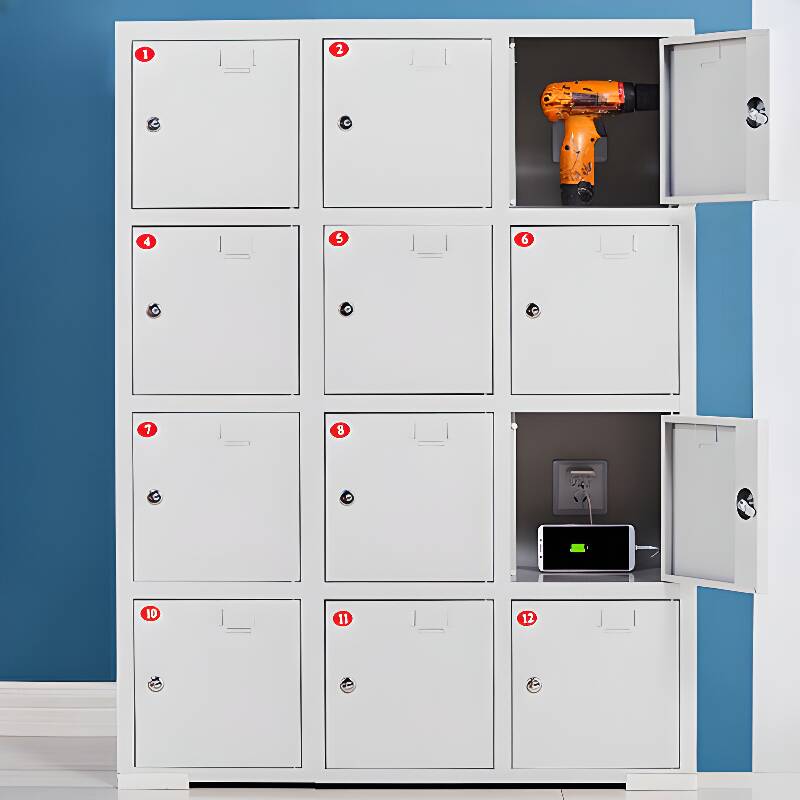 Chalk Steel 6 or more/5-tier/4-tier Commercial Lockers with Installation Required and Partial Assembly, Offering 10 or More Compartments in 5-Wide or more/4-Wide/3-Wide Layout