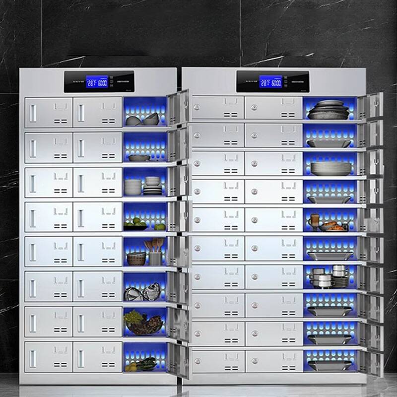 Metallic Stainless Steel 6+ Tier Commercial Lockers with 10+ Compartments, 5-Wide or More, Lock and Locker Base Included