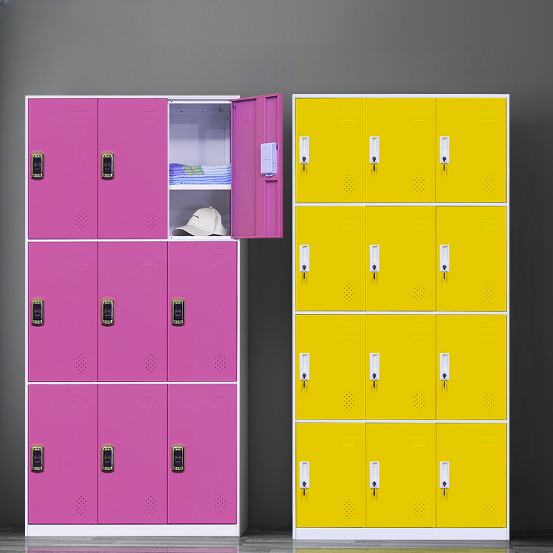 2-layer/3-layer/4-layer Employee Lockers with Installation Required and Partial Assembly, Ventilated Doors, 6/9/10+ Compartments, 3-Wide/2-Wide, Locker Base Included