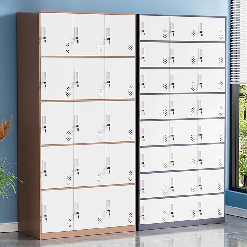 3-Wide Installation Required 6 or more/5 Tiers Employee Lockers with 10 or More Compartments and Locker Base, Partial Assembly
