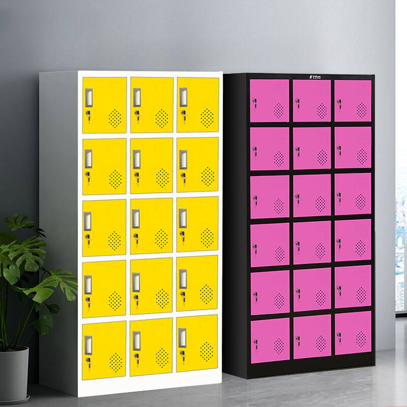 Steel 6 or More/5-Tier Employee Lockers, Installation Required, Partial Assembly, 10 or More Compartments, 3-Wide with Locker Base