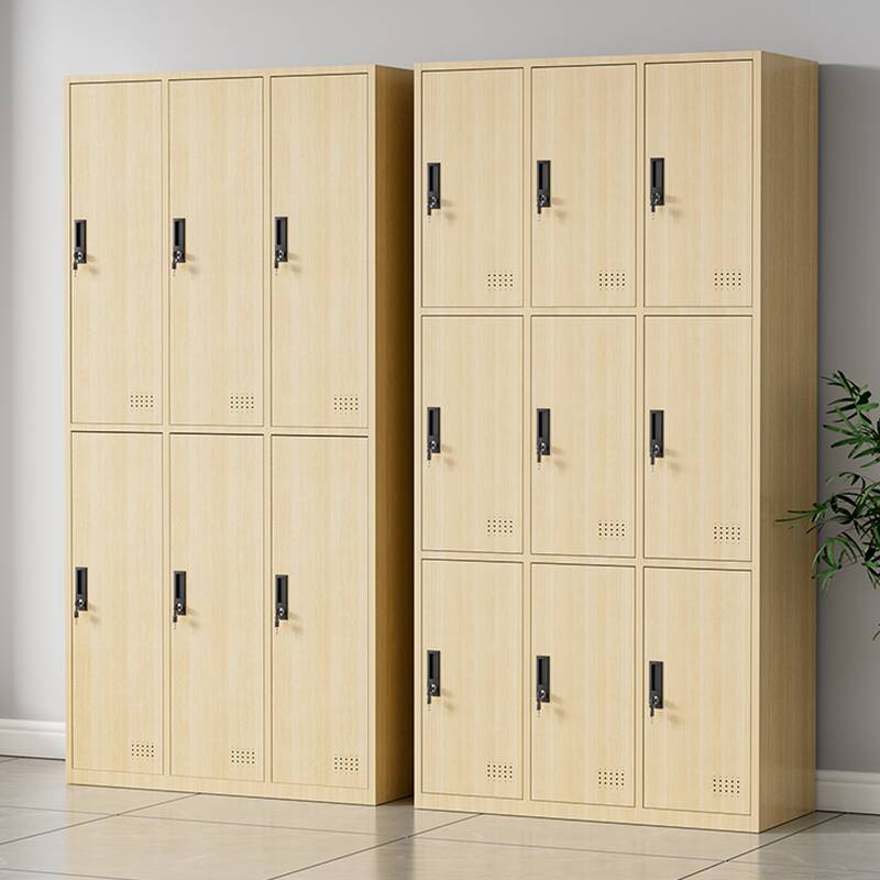 2-tier Employee Lockers with Installation Required, Full Assembly Needed, Mirrored, Ventilated Door, Four Compartments/Six Compartments, 2-Wide/3-Wide