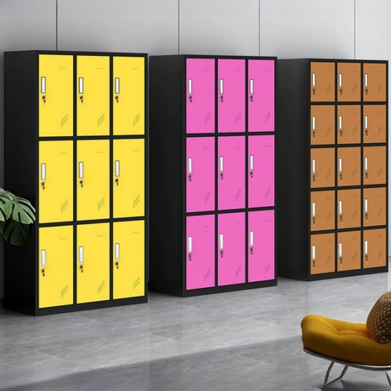 2-layer/3-layer/4-layer Employee Lockers with Installation Required and Partial Assembly, Shoe Storage, Ventilated Doors, 10+ Compartments, 3-Wide/2-Wide
