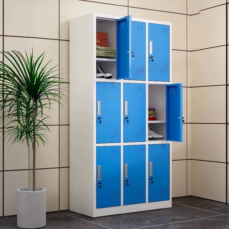 5-tier/6 or more/4-layer Employee Lockers with Installation Required, Partial Assembly, 10 or More Compartments, 3-Wide, Lock, and Locker Base