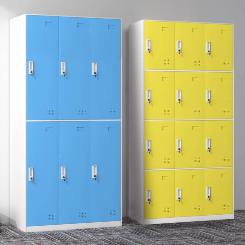 Versatile 2-tier/4-tier/3-tier Employee Lockers with Installation Required and Partial Assembly, Featuring Shoe Storage and 10 or More Compartments in 3-Wide/2-Wide Configuration with Locker Base