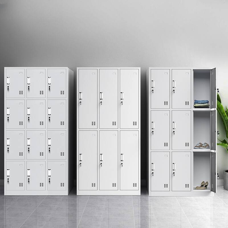 Metallic 6 or more/5-tier/4-tier Employee Lockers with Installation Required, Partial Assembly, Shoe Storage, Ventilated Doors, 3-Wide/2-Wide