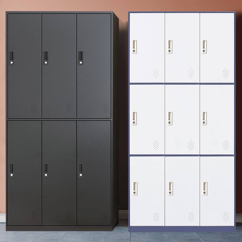 2-layer/4-layer/3-layer Employee Lockers with Installation Required, Partial Assembly, Shoe Storage, Ventilated Doors, and 10 or More/9/6 Compartments, 3-Wide/2-Wide