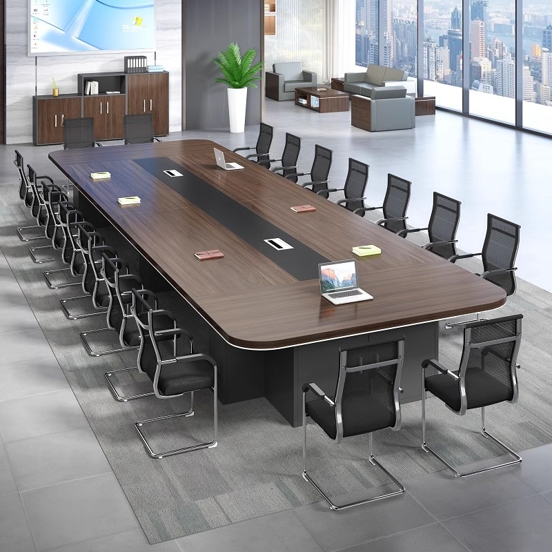 Auburn Modern Simple Style Rectangle Meeting Table for 12+ with Engineered Wood Tabletop