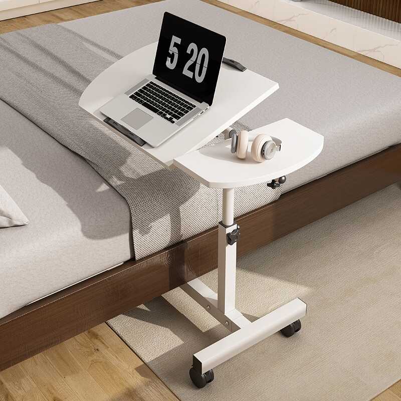 Casual Composite Wood 1 Tier Laptop Cart with Pop Up Swivel Wheels and Stand Vertical Installation