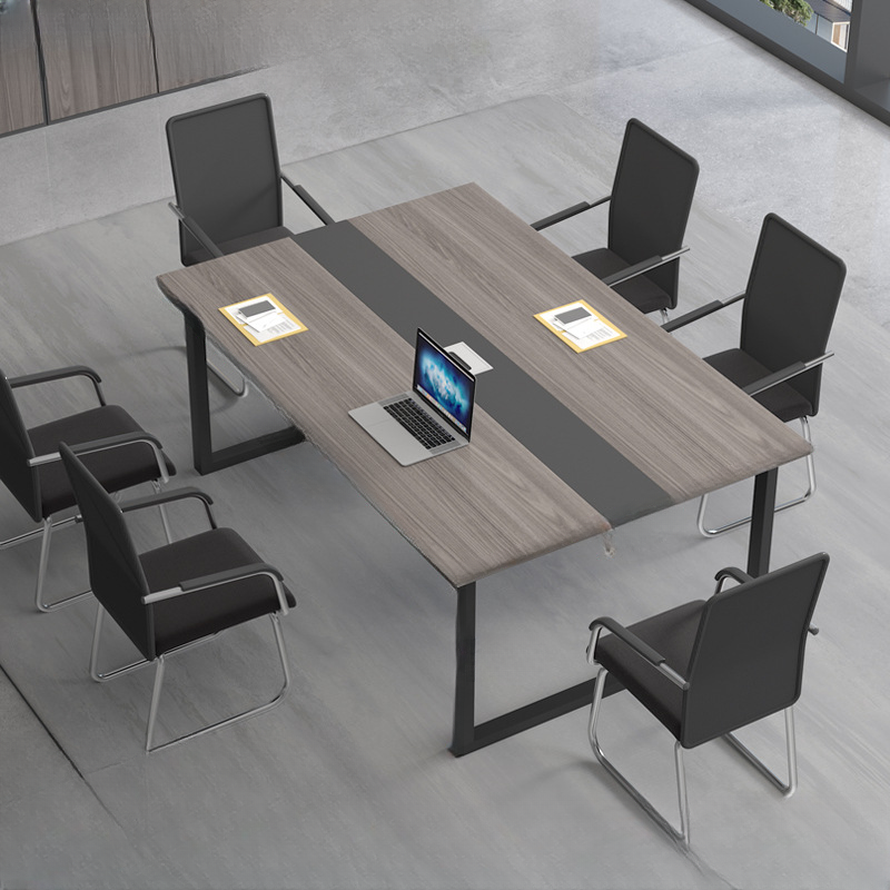 Dove Grey Simple Rectangular Office Conference Table for 12/6/12 with Manufactured Wood Top