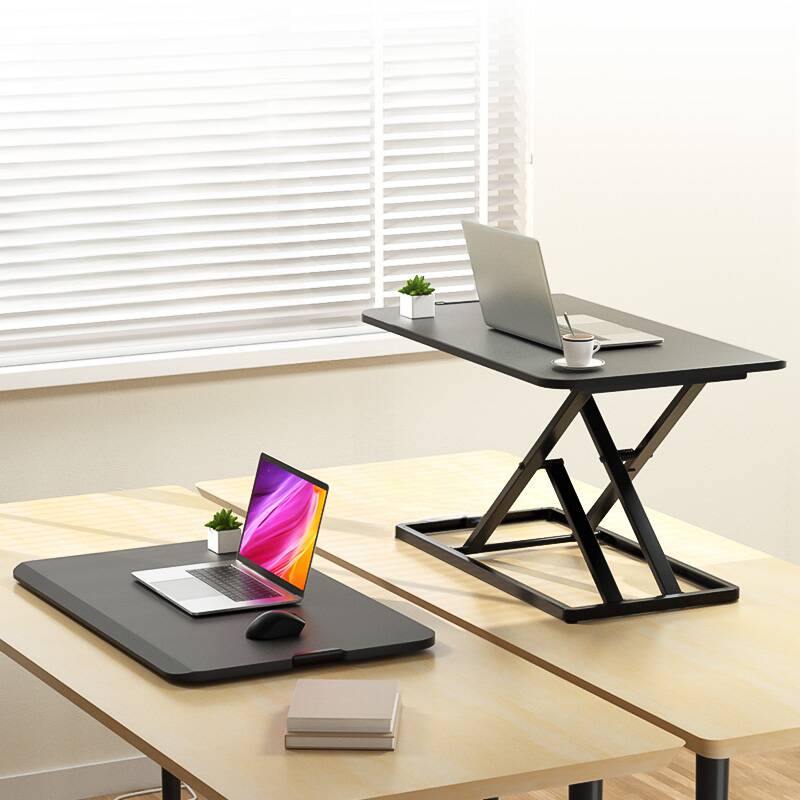 Black Composite Wood Notebook Holder with Adaptable Height