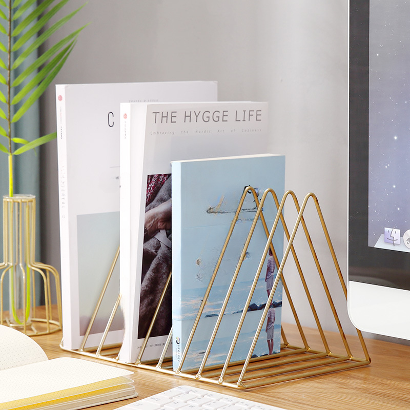 Modern Lavish Metal Magazine Rack with Divider, 7 to 11 in Length, 7 to 9.9 in Height, Unattached Free Standing