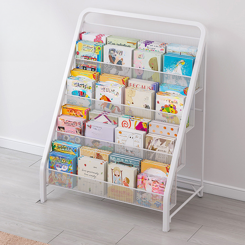Modern Metal Magazine Rack with Shelves and Divider, 15 in & Above Length, 10 in & Above Height