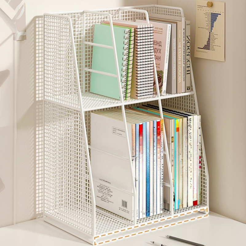 Modern/Lavish Metal Magazine Rack, Length 11 To 15 in, Height 10 in & Above, with Shelves and Divider