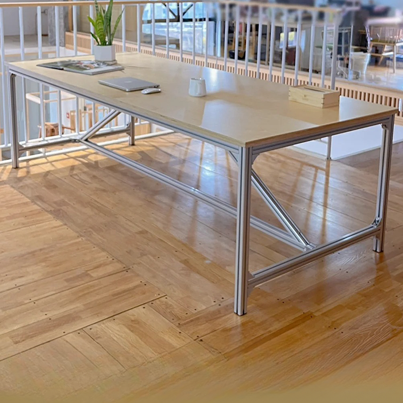 Natural Finish Simple Office Conference Table with Rectangular Top for 6-person Seat/Seats 8/Seats 4 in Manufactured Wood