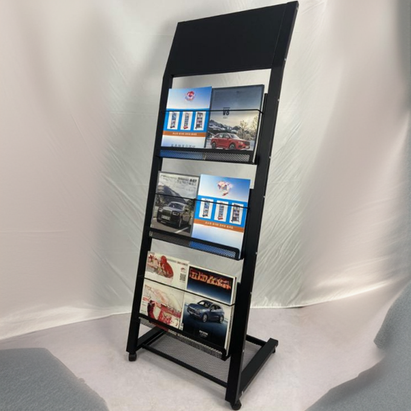 Modern Metal Magazine Rack, 15 in & Above Length, 10 in & Above Height, with Shelves, Unattached
