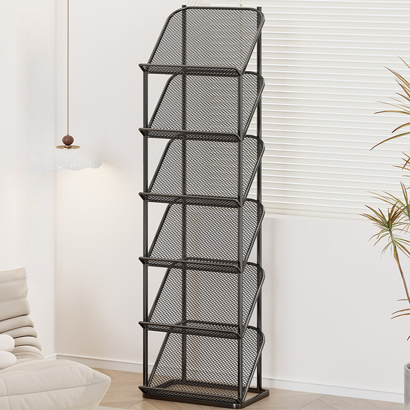 Modern Metal Magazine Rack with Shelves, 11 To 15 in Length, 10 in & Above Height, Unattached