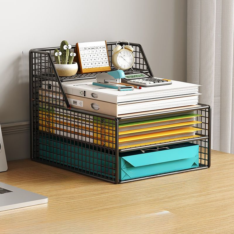 Modern/Lavish Metal Magazine Rack with Shelves and Divider, Length 11 To 15 in/7 To 11 in, Height 7 To 9.9 in