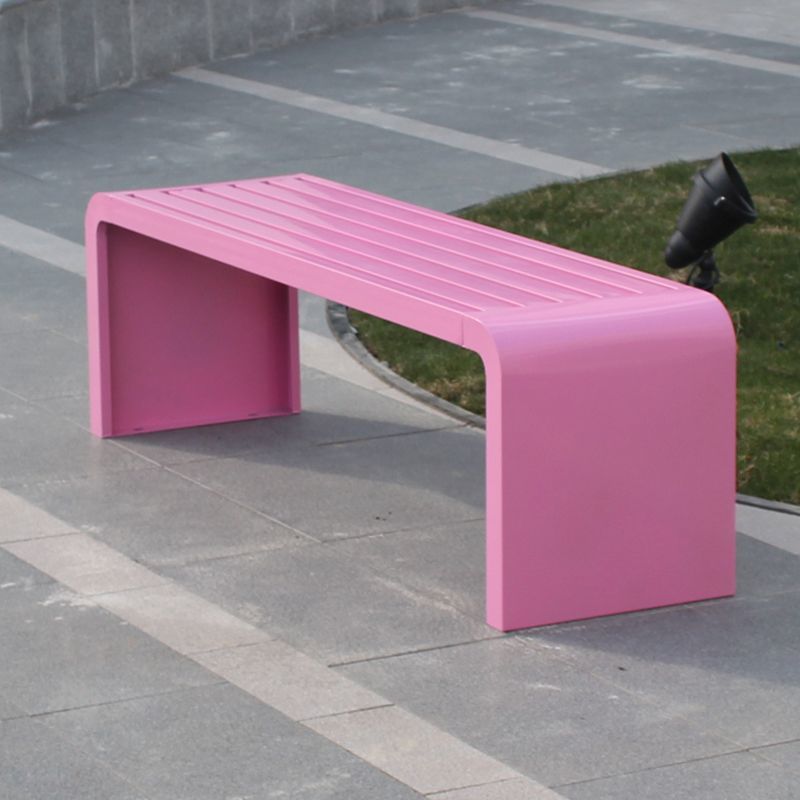 Simple Picnic Bench with Stainless Steel in Magenta/Green/Orange