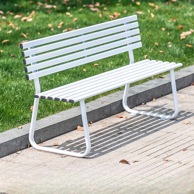 Simple Outdoor Bench Steel with Back