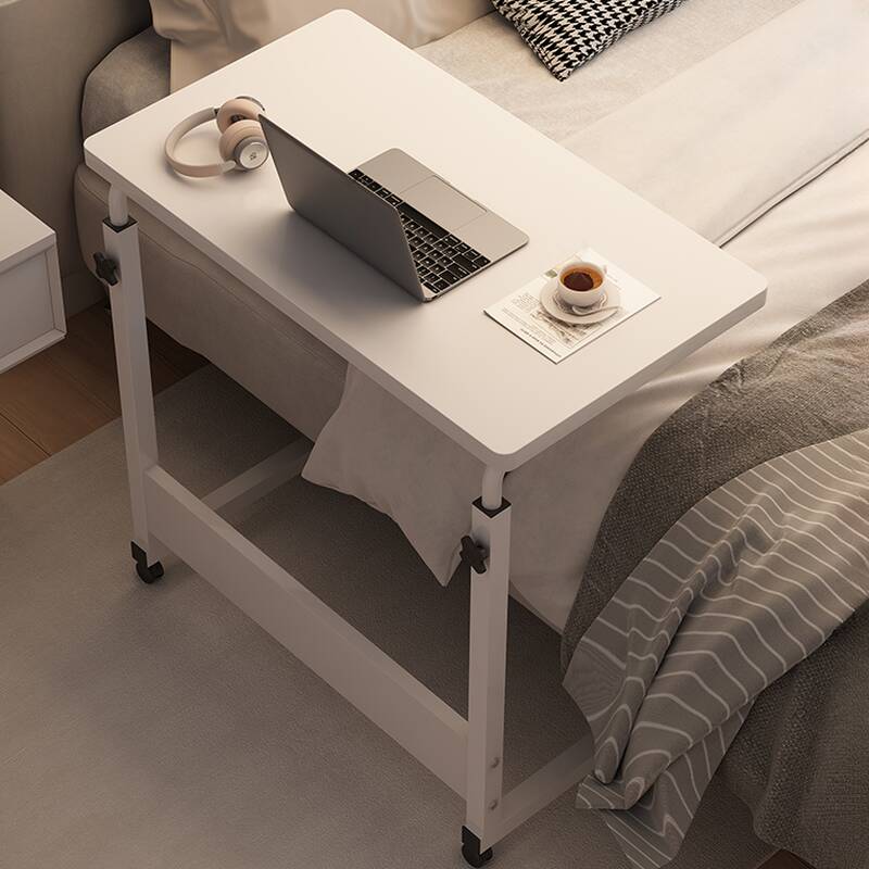 Casual Composite Wood Laptop Cart with Adaptable Height and 4 Casters