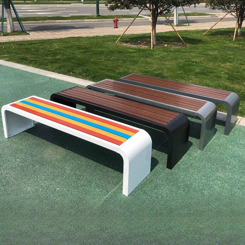 Simple Sepia/Multicolour Picnic Bench with Stainless Steel Frame