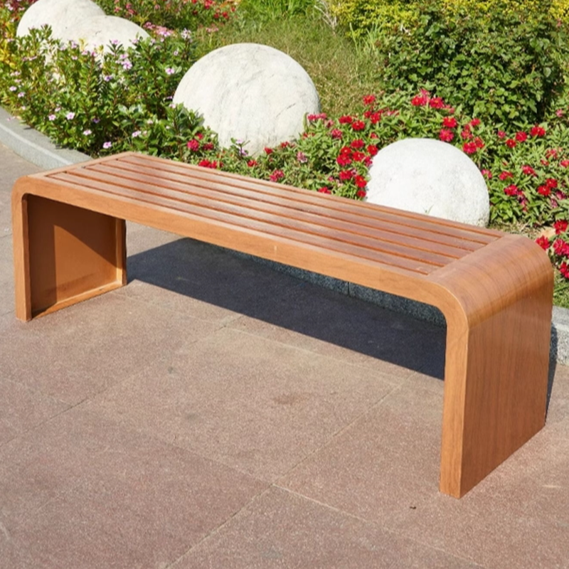 Simple Picnic Bench with Alloy Frame in Yellow/Green/Orange