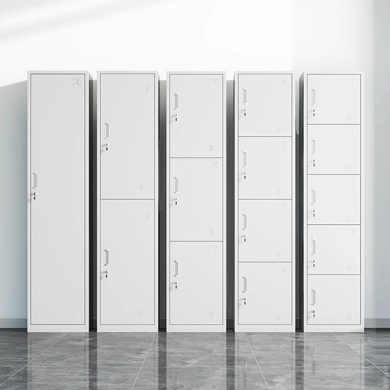 5 Tiers/3-layer/2 Tiers Alloy Gym & Locker Room Lockers with Louvered Doors, Shoe Storage, Key & 5 Compartments/Three Compartments/Two Compartments