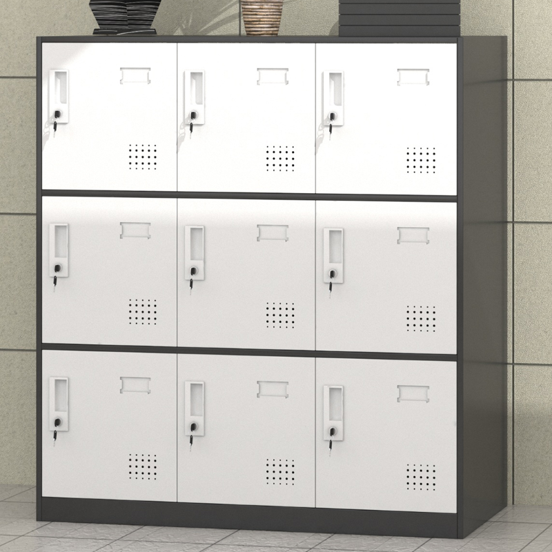 3-Wide 2 Tiers/4-layer/3-tier Contemporary Ventilated Partial Assembly School Lockers with Six Compartments/10 or More Compartments/9 Compartments, Installation Required