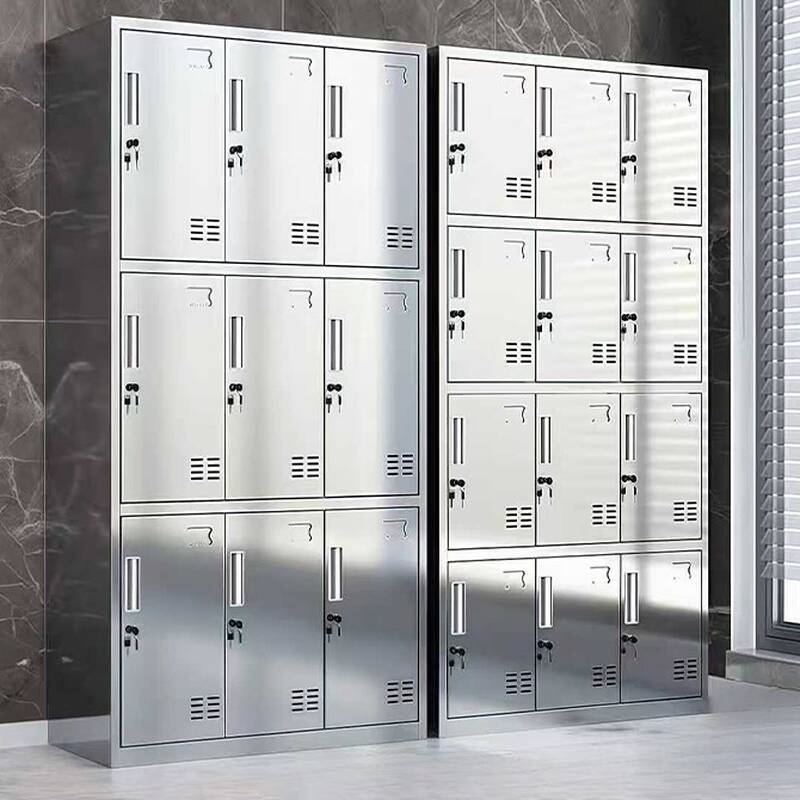 Metallic Stainless Steel 5-tier Home Lockers with Key Locking Mechanism, Louvered Doors, 10 or More Compartments, 3-Wide