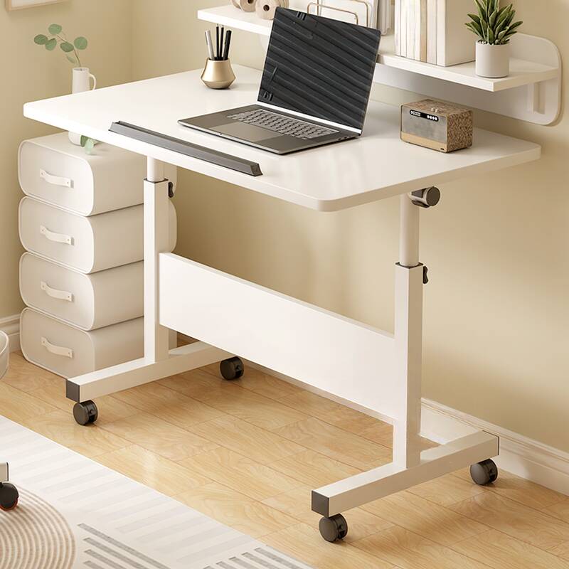 Casual Composite Wood Laptop Cart with Pop Up Foldable Design, Lifting Airlift, Swivel Wheels, and Tilt Feature