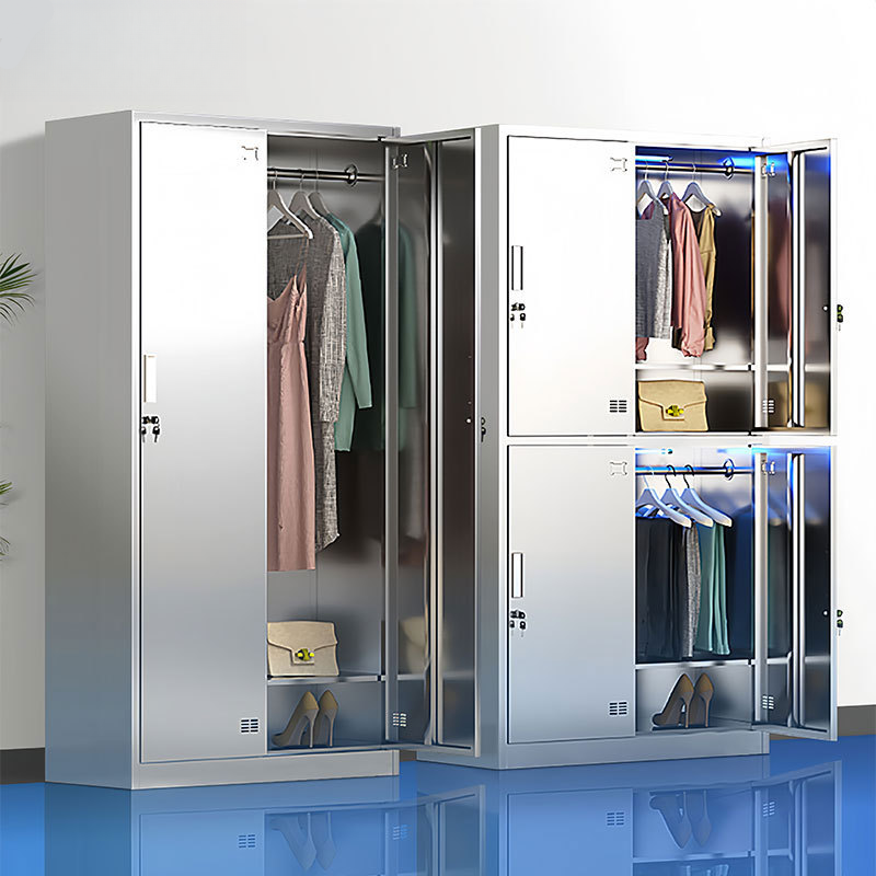 Metallic Stainless Steel 5-tier/4-layer Home Lockers with Installation Required, Partial Assembly, Louvered Doors, and 3-Wide/2-Wide Compartments