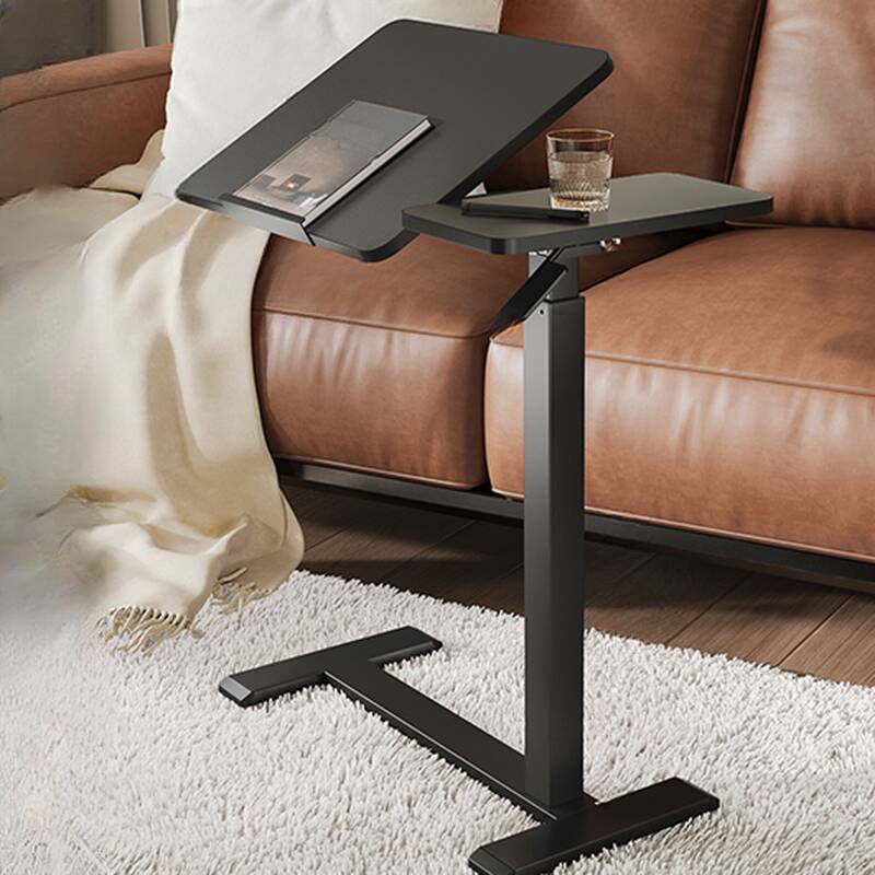 Casual Wood Laptop Cart with Adaptable Height, Swivel Wheels, Stand Vertical Installation, and Tilt Feature