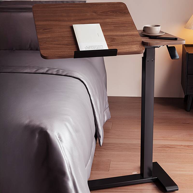 Casual Wood Laptop Cart with Adaptable Height and Swivel Wheels, Stand Vertical with Tilt