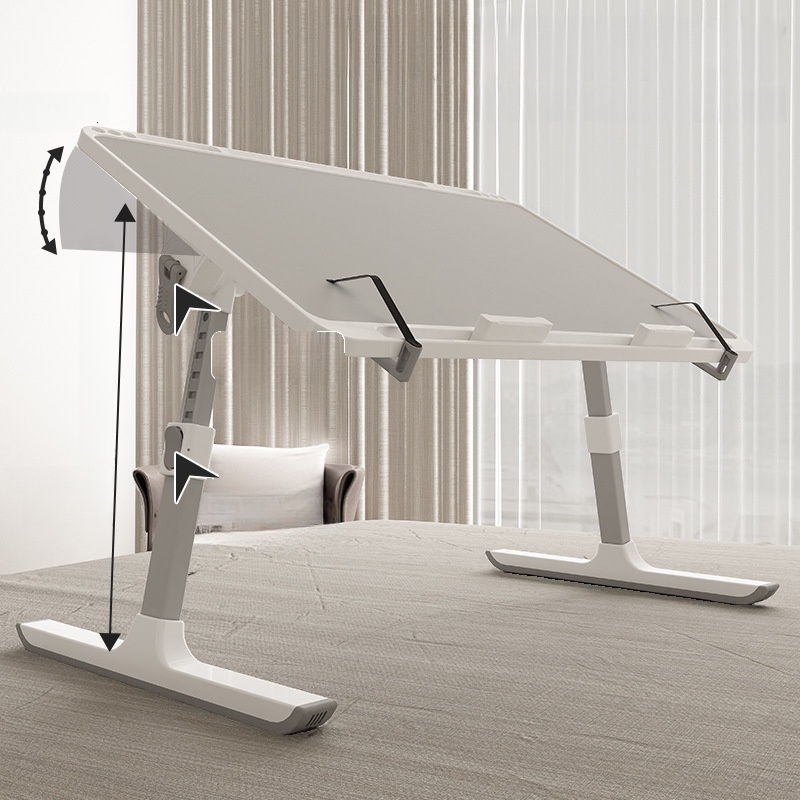 Casual Wood Notebook Holder with Adaptable Height, Compartment, Tilt, and 3 Outlets