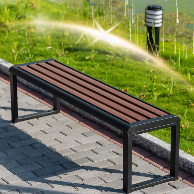 Simple Picnic Bench with Alloy in Sepia