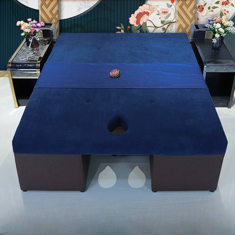 Massage Bed with Fixed Height, Natural Wood Rectangular Top