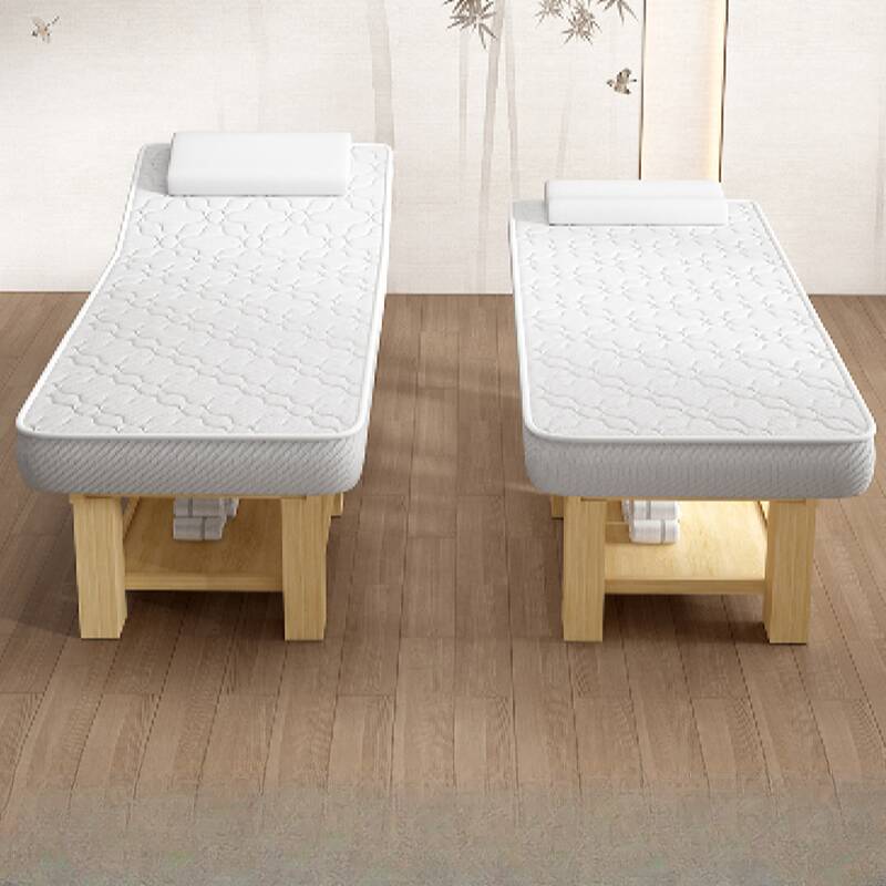 Massage Bed with Natural Wood Rectangular Trestle Base