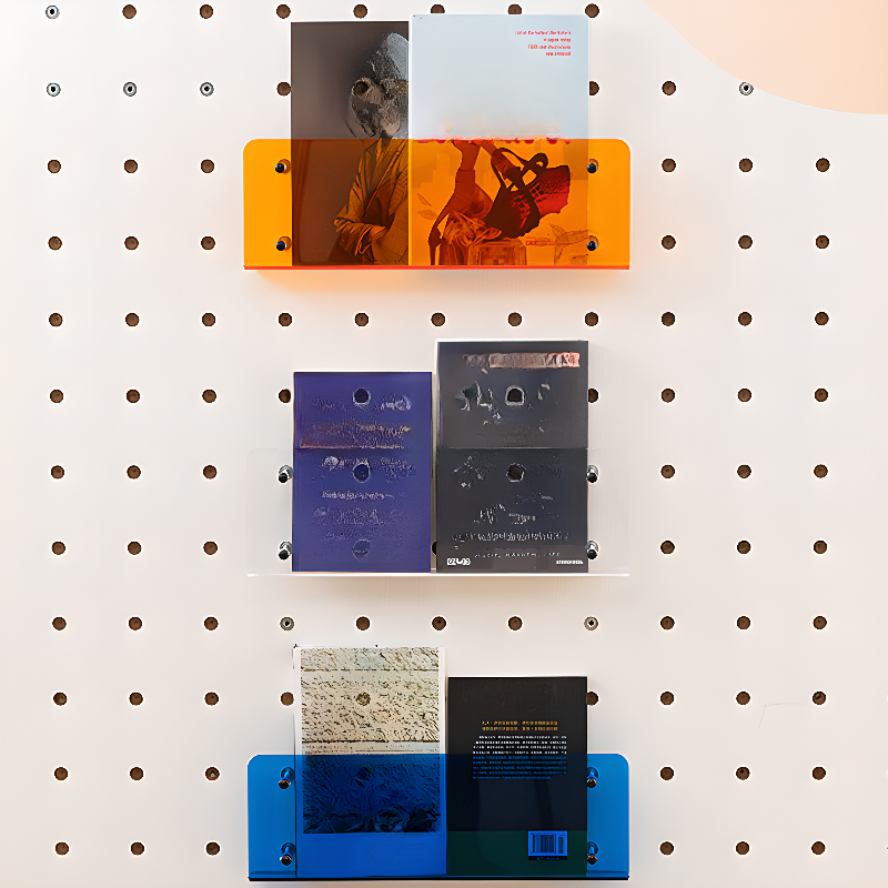 Art Deco Magazine Rack in Plastic & Acrylic, 15 in & Above Length, 4 To 6.9 in Height, Wall-mounted Shelves