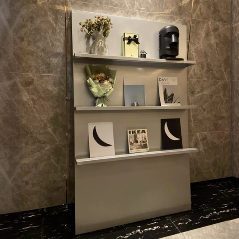 Simplistic Stainless-Steel Magazine Holder with Shelves, Detached Stainless Steel Book Rack, 15 in & Above Length, 10 in & Above Height