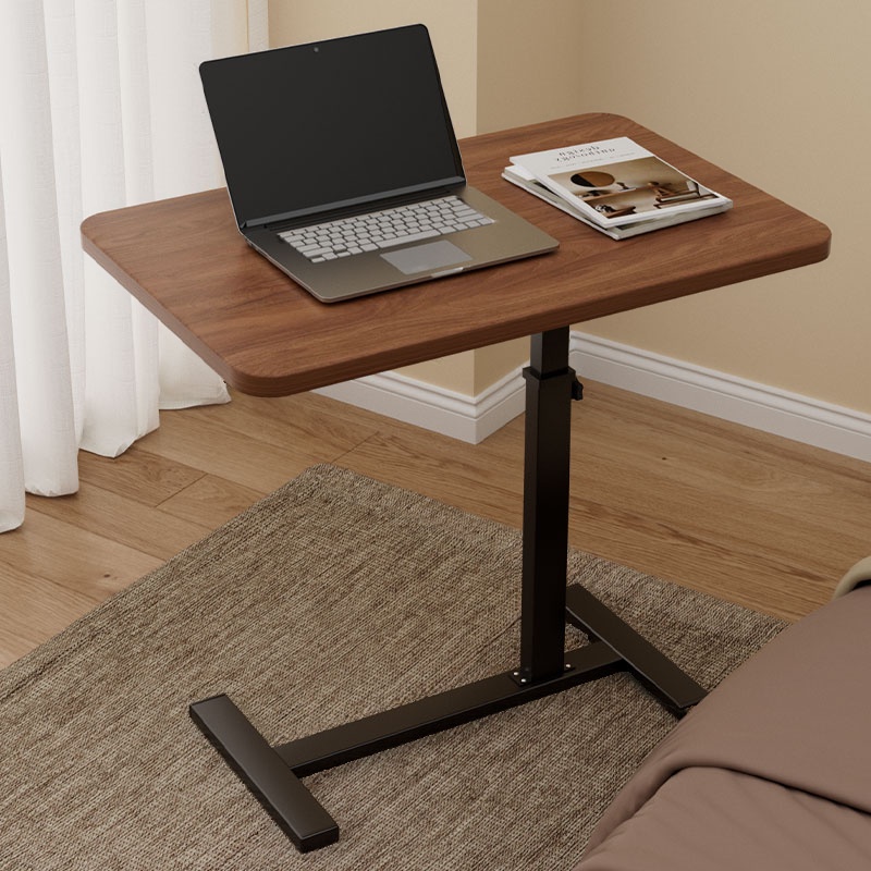 Casual Composite Wood Laptop Cart with Lifting Airlift and Swivel Wheels