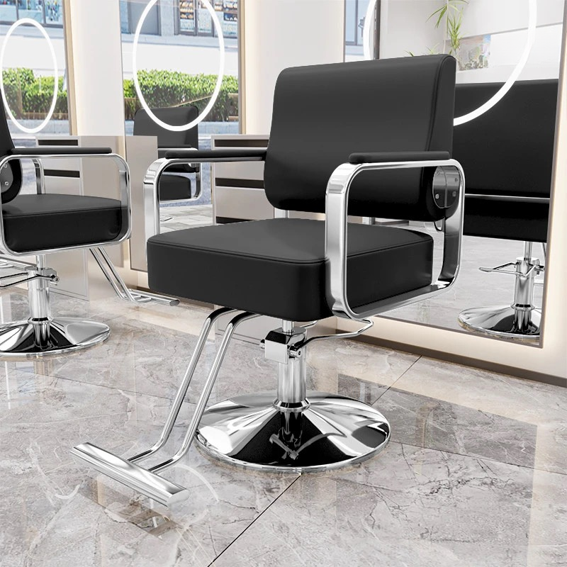 L-Shape Solid Colour Synthetic Leather Styling Chair with Footrest and Swivel Feature