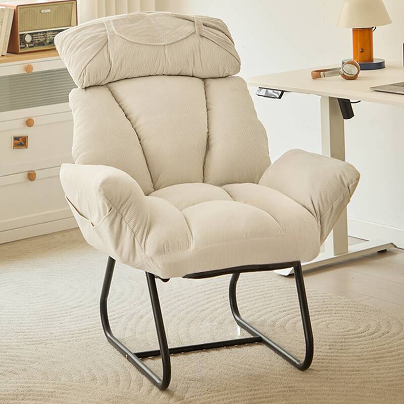 Upholstered Studio Chairs in White/Teal with Armrest, Leg Rest, Ergonomic Adjustable Back Angle, and Headrest
