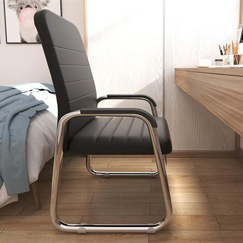 Art Deco Studio Chairs in Midnight Black/Auburn/Sand Upholstered/Hideskin with Armrest, Ergonomic Design, and Lumbar Support