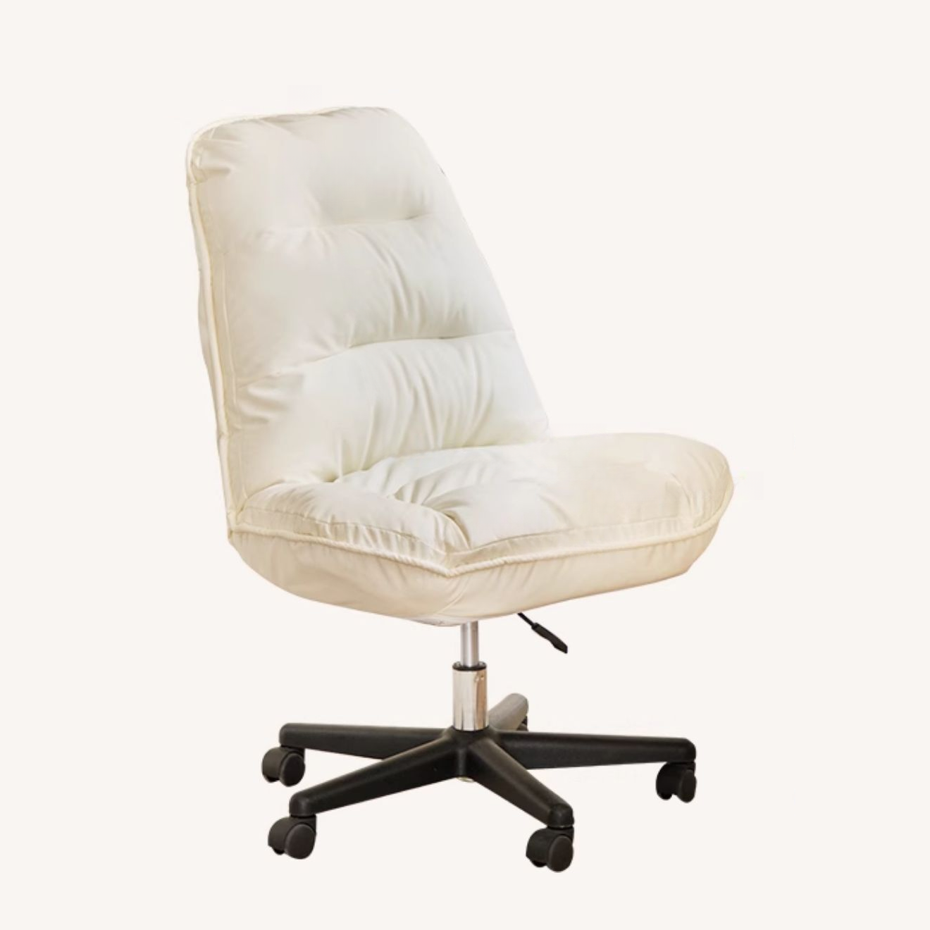 Art Deco Upholstered Studio Chairs in Ink/White with Portable Wheels, Ergonomic Design, and Adjustable Back Angle