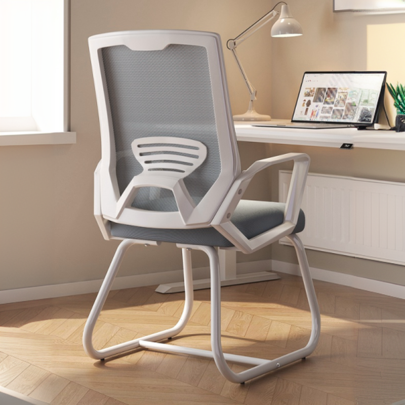 Art Deco Studio Chairs in Midnight Black/Light Gray Upholstered with Armrest, Ergonomic Design, and Lumbar Support