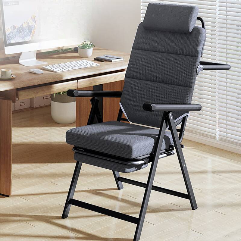 Art Deco Ink Upholstered Studio Chairs with Armrest, Leg Rest, Pillow, and Ergonomic Design