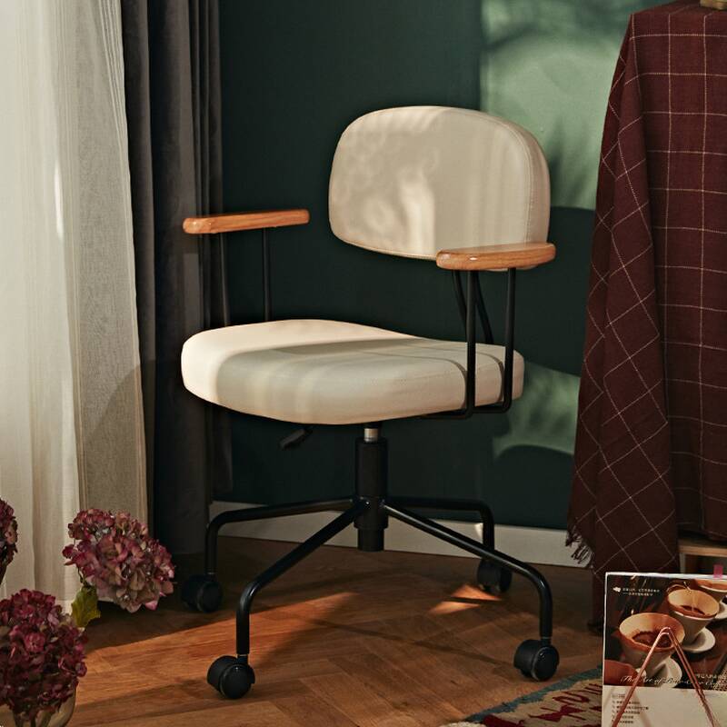 Simple Style Ergonomic Office Chairs in Dove Grey/Light Yellow/Sage with Hideskin Armrest and Roller Wheels